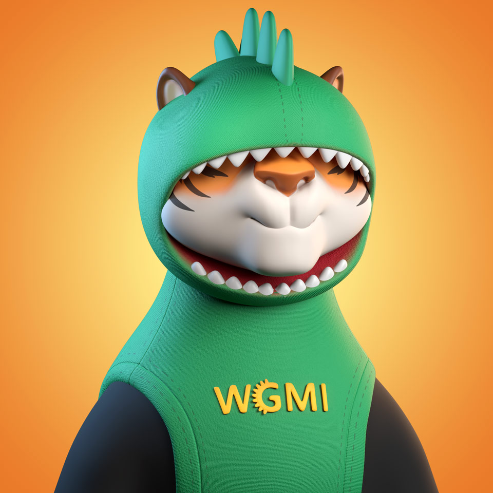 Dino Tiger - epic 3D tiger CNFT from The King Tigers