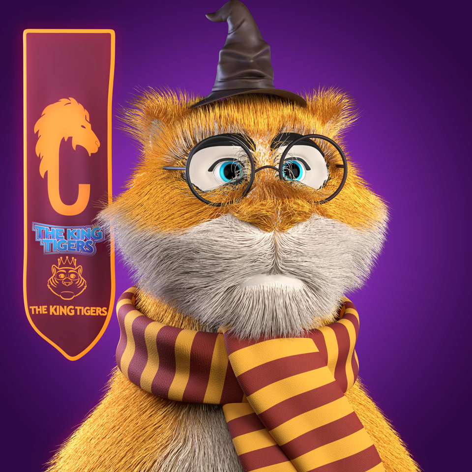 Puffy Potter - rare 3D Tiger NFT in The King Tigers collection
