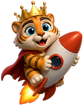 King Tiger riding a rocket - 3D NFT artwork
